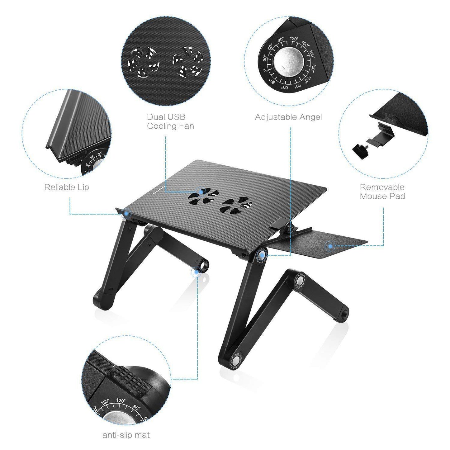 Folding Computer Desk Notebook Computer Stable With Double Fan